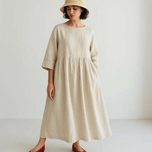 Vestido Largo de Lino | Fresco y Confortable | Elegancia Minimalista
